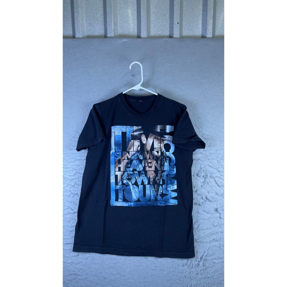 Tim McGraw T-Shirt Mens Small Black Excellent Sundown Heaven Town Tour Graphic